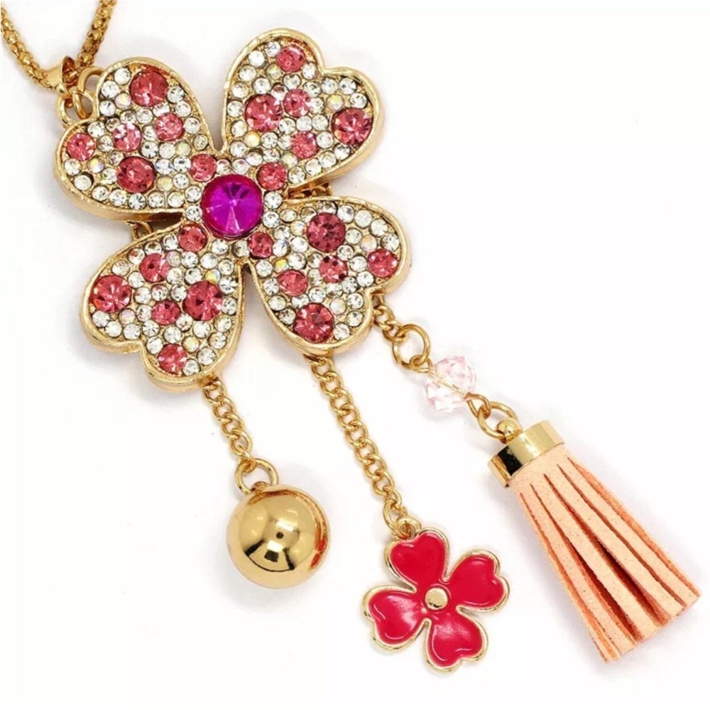 Pink Lucky 4-Leaf Clover St. Patrick’s Day Necklace